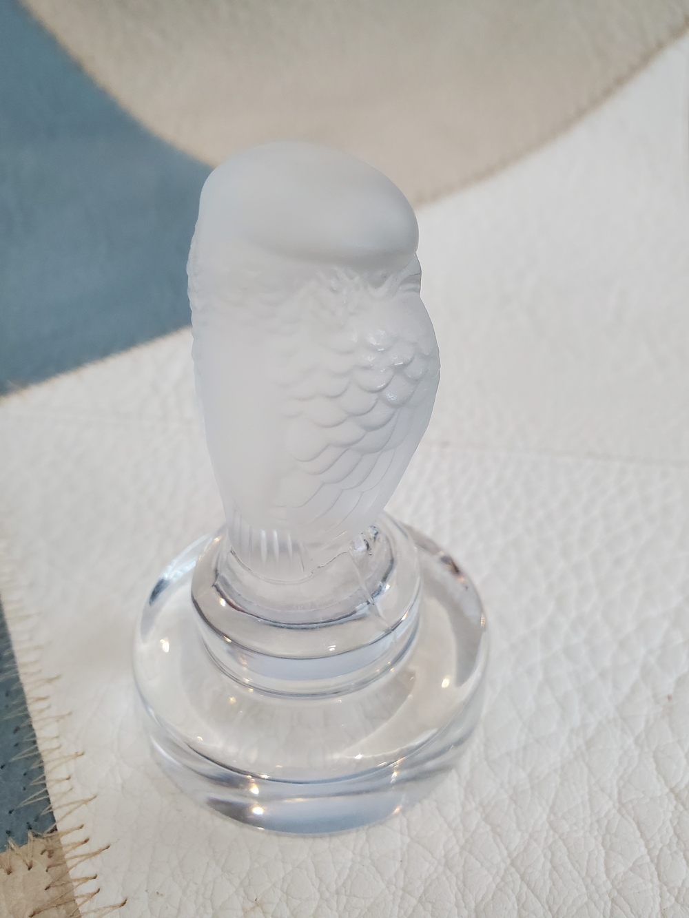 Lalique Frosted and Clear Glass Hawk Sculpture